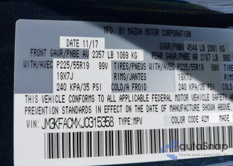 2018 Mazda Cx-5 Touring из США, поврежденный, VIN JM3KFACMXJ0315358